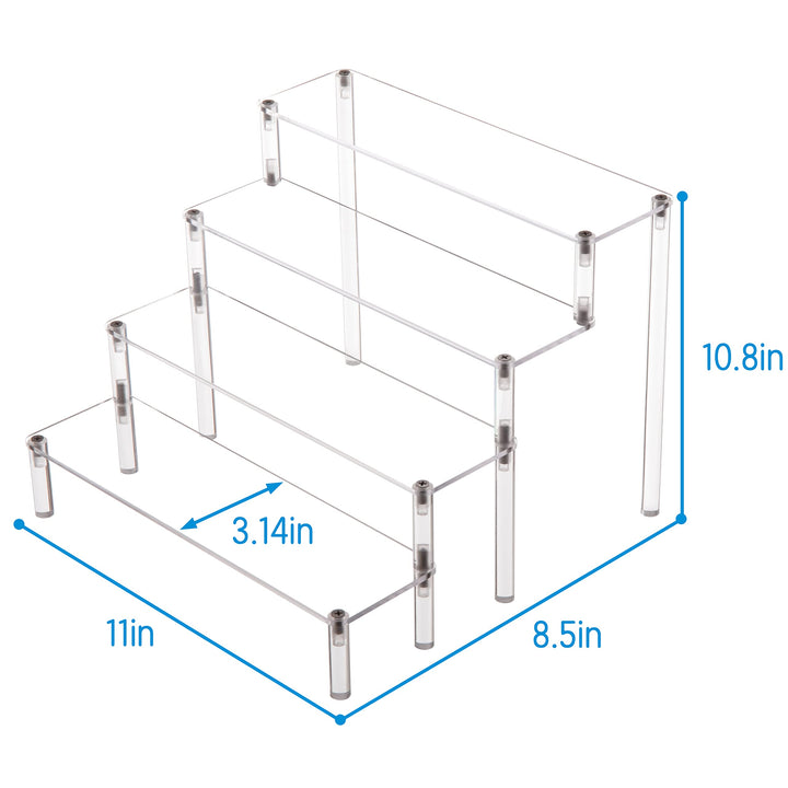 4 Tier Acrylic Stand Cupcake Stand, Black Dessert Stand Display Riser Shelf for Party, Countertop Desktop Acrylic Display for Decoration and Organizer