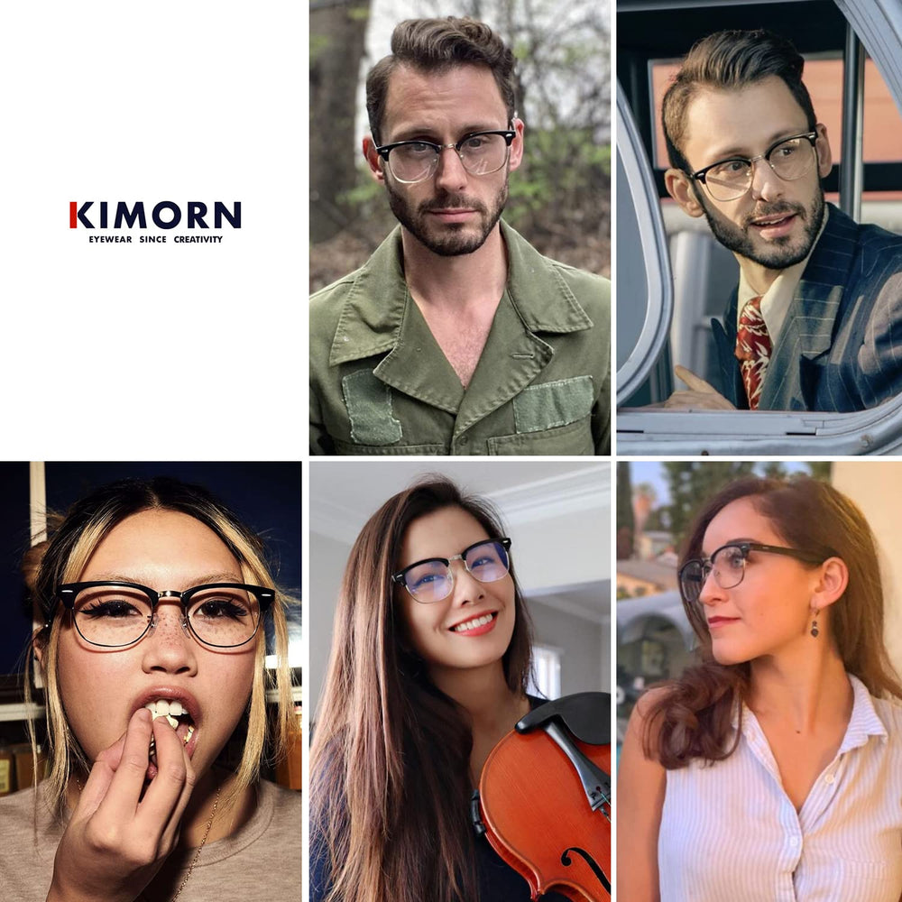 kimorn Blue Light Blocking Glasses Semi Rimless Eyewear