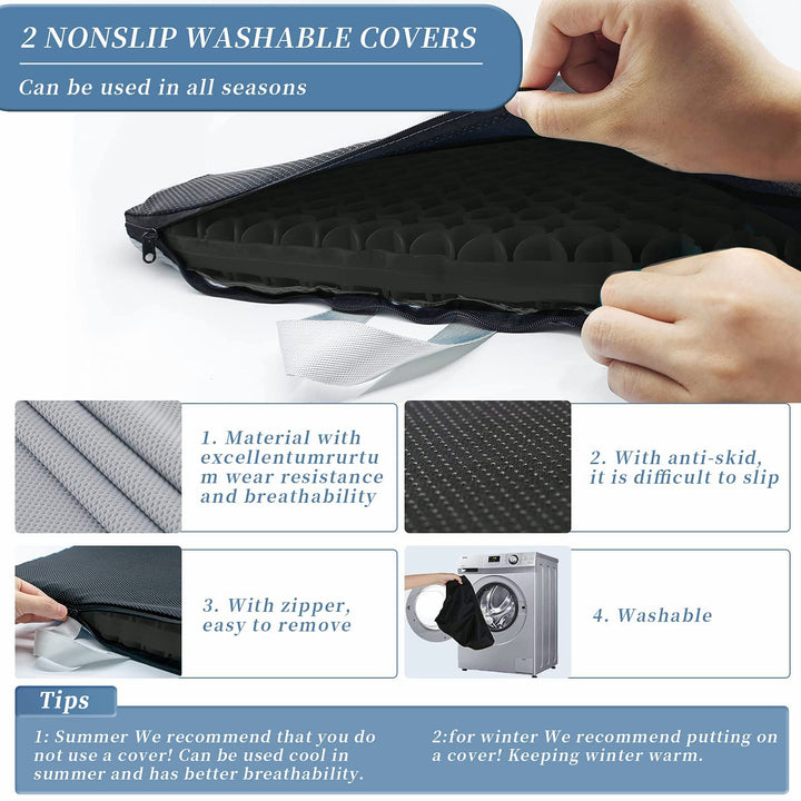 Extra-Large Gel Seat Cushion, Breathable Honeycomb Design Pain Relief Egg Seat Cushion - Home Office Chair Cars Wheelchair