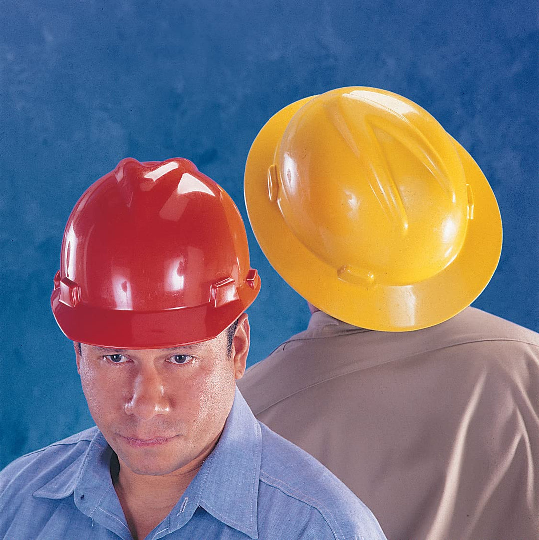 10058321 V-Gard Full-Brim Hard Hat With 1-Touch Suspension | Polyethylene Shell, Superior Impact Protection, Self Adjusting Crown Straps - Standard Size in White