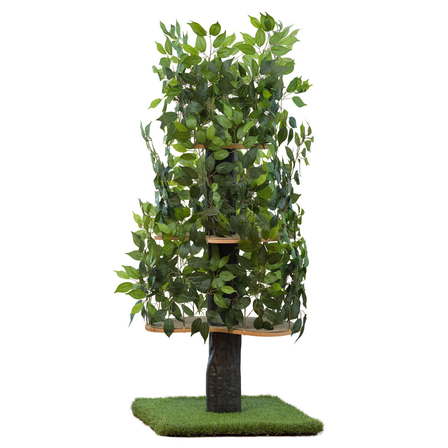 Cat Tree with Leaves Made in USA, Cat House & Cat Activity Tree, Multi-Level Cat Condo for Indoor Cats