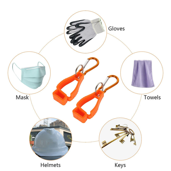 20PCS Glove Clips for Work, Glove Holder Clip Work Safety Clip for Construction Guard Labor, Glove Grabber Glove Keeper Belt Glasses Helmets Hanger Clamp Catcher (10PCS Black, 10PCS Orange)