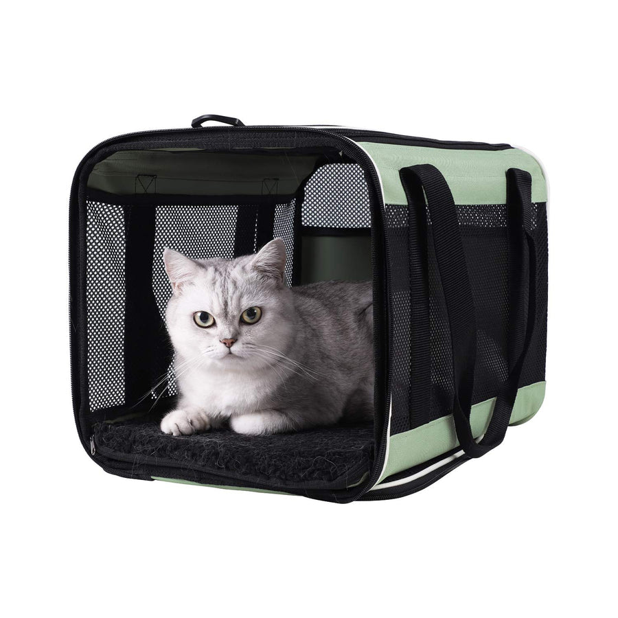 Easy Load Pet Carrier for Large, Medium Cats, 2 Cats and Small Dogs with Comfy Bed. Easy to Get Cat in, Escape Proof, Easy Storage, Washable, Safe and Comfortable for Vet Visit and Car Ride