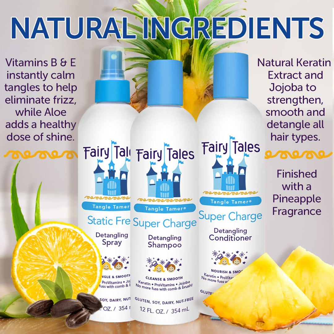 Tangle Tamer Detangling Conditioner for Kids - Ultra Moisturizing and Anti Frizz Protection - Paraben Free, Sulfate Free - 12 Oz