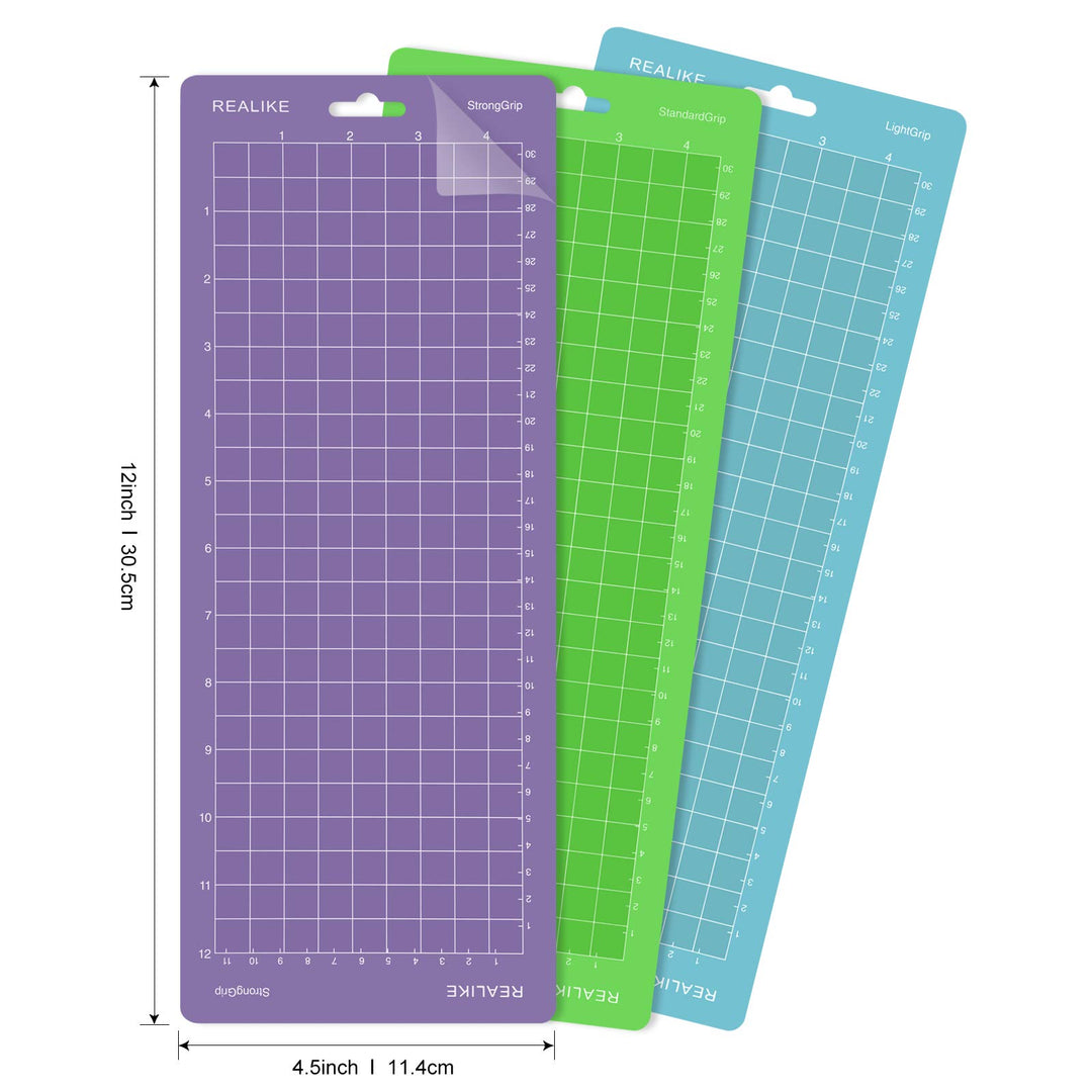 Cutting Mat for Cricut Joy(4.5x12 inch,StandardGrip, LightGrip, StrongGrip 3Mats),Durable Adhesive Cutting mats for Cricut Joy Accessories