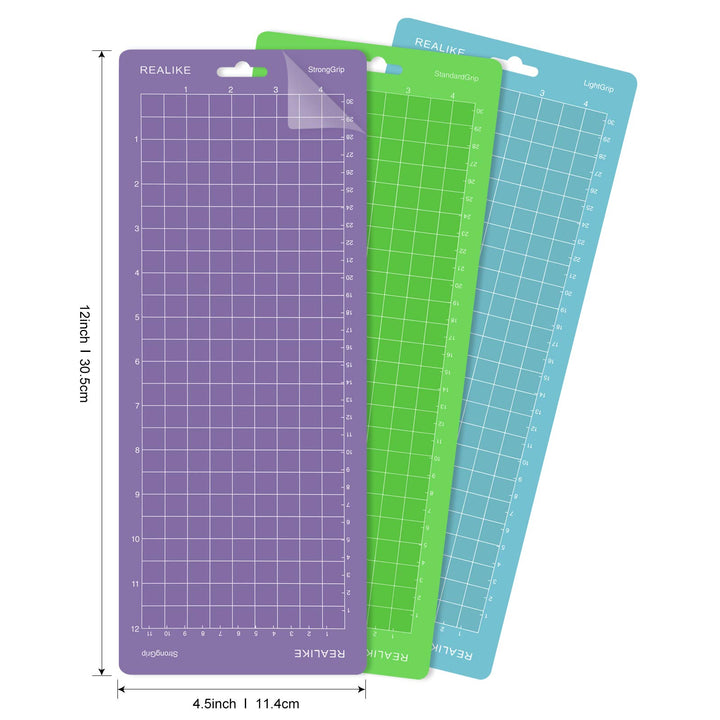 Cutting Mat for Cricut Joy(4.5x12 inch,StandardGrip, LightGrip, StrongGrip 3Mats),Durable Adhesive Cutting mats for Cricut Joy Accessories