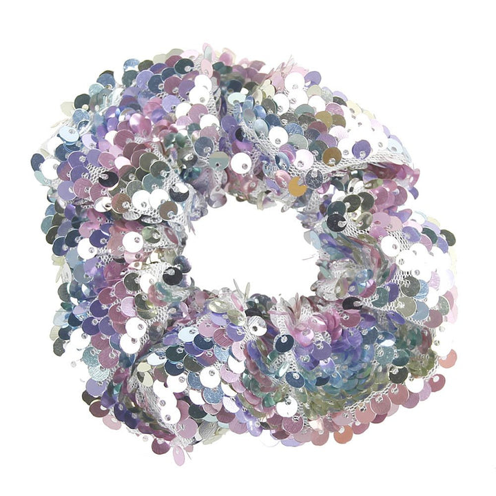3Pcs Shiny Sequin Hair Scrunchies Hairbands, Women Girls Elastic Glitter Fashion Scrunchie Hair Ties Ropes Hair Bands Headwear Ponytail Holders Bun Cover Hair Accessories for Gym Dance Party Club, B