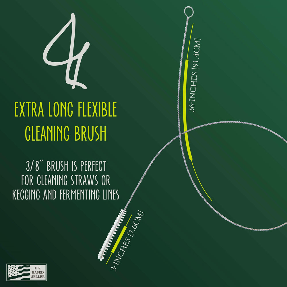 Extra Long Pipe Cleaners - 3/8in by 36in Long Flexible Rod Cleaning Brush for Keg Line and Fermenter Tube Hose