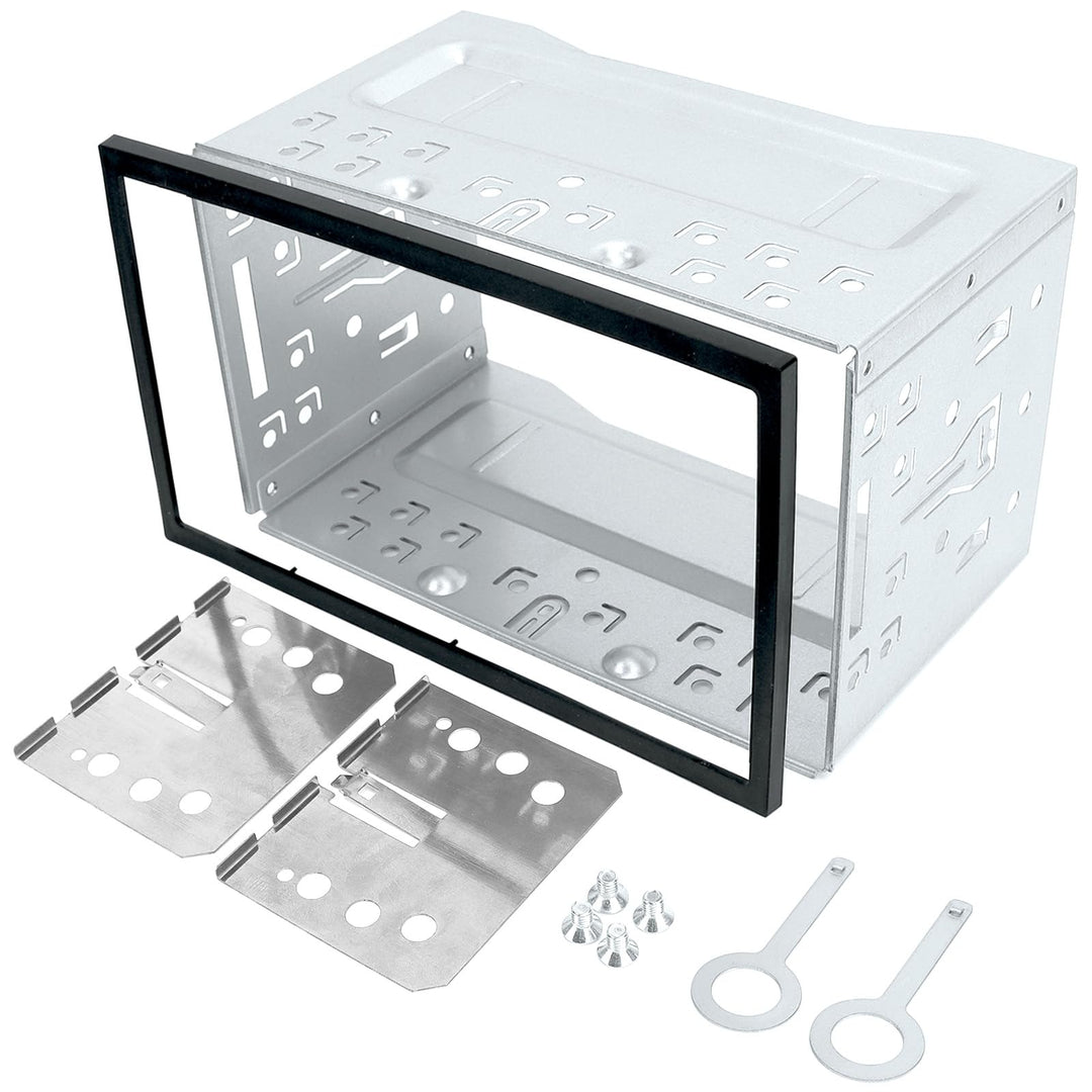Double Din Installation Kit, Universal Double DIN Installation Cage Kit Slot Metal Car Stereo Radio Mounting Frame, Compatible for Passat/MK3/Jetta Panel Frame