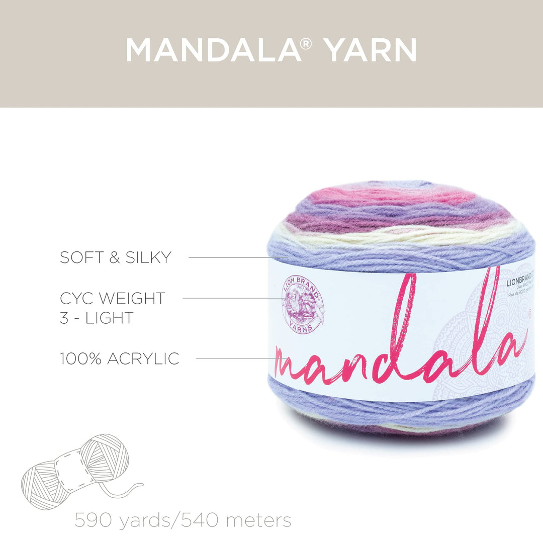 Mandala Yarn, Multicolor Yarn for Crocheting and Knitting, Craft Yarn, 1-Pack, Wood Nymph