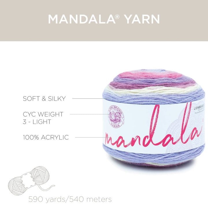 Mandala Yarn, Multicolor Yarn for Crocheting and Knitting, Craft Yarn, 1-Pack, Wood Nymph