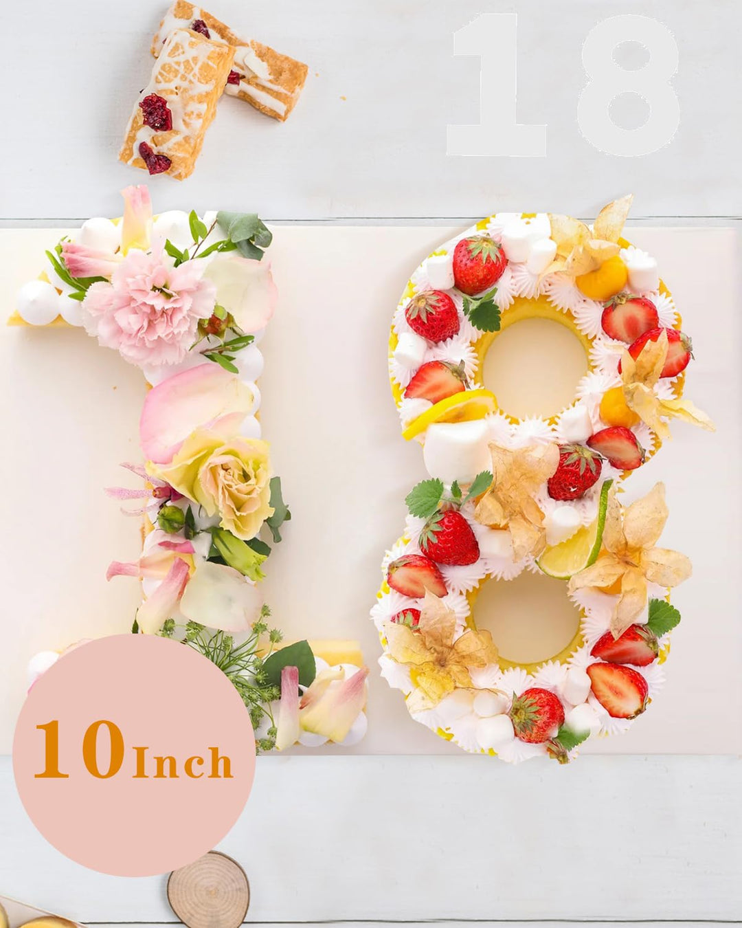 EORTA 0-8 Numeral Cake Stencils Molds 10 Inch Arabic Nu