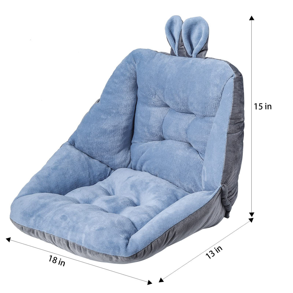 Cute Chair Cushion, Velvet Seat Cushion, Kawaii Gaming Rocking Chair Cushion, Backrest for Office Chair, Lazy Sofa, Blue