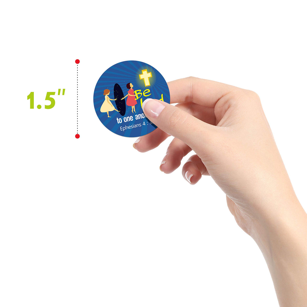 1200 Christian Prayer Faith Bible Verse Stickers in 16 Designs with Perforation Line (Each Measures 1.5 in Diameter)