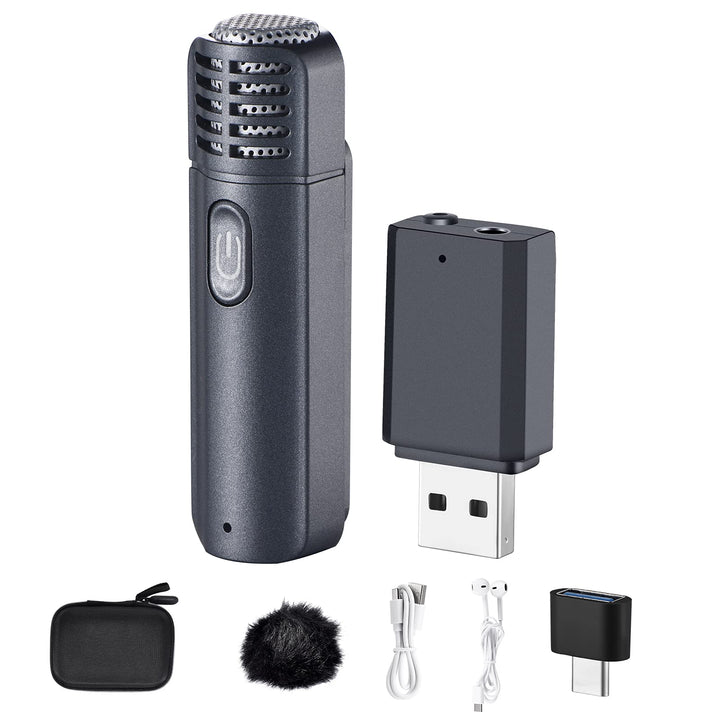 Gialer Lapel Mic to Computer Laptop Smart Phone with USB-A and Type-C Plug 2.4GHz for TikTok YouTube Facebook Live Stream Vlog Zoom - Plug&Play/Noise Reduction/Auto Sync