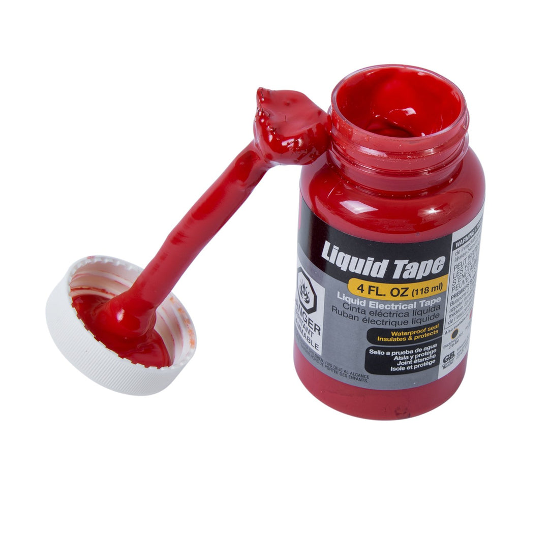 , 4 Oz Bottle, Red LTR-400 Liquid Tape, Home/Auto/Marine/Electric Applications, Indoor/Outdoor Use, Brush On, Repair/Seal/Insulate &amp; Protect, 4 Fl Oz
