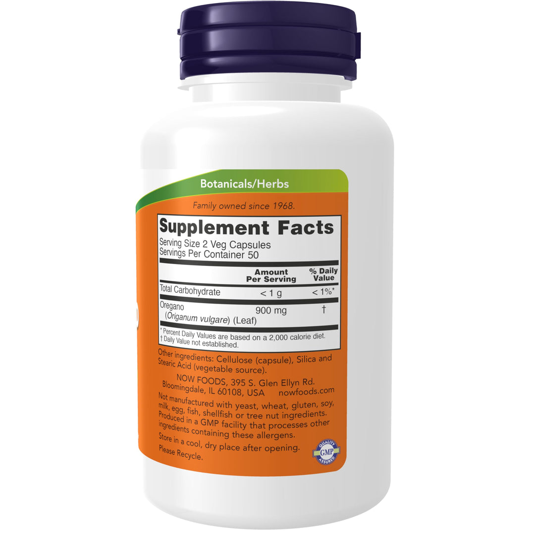 NOW Supplements, Oregano (Origanum vulgare) 450 mg, Fre