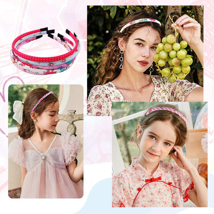 Girls&#39; Flora Stripe Heart Alice Hair Band Girls headbands For Girls Value Pack(Assorted 10pcs per Pack)