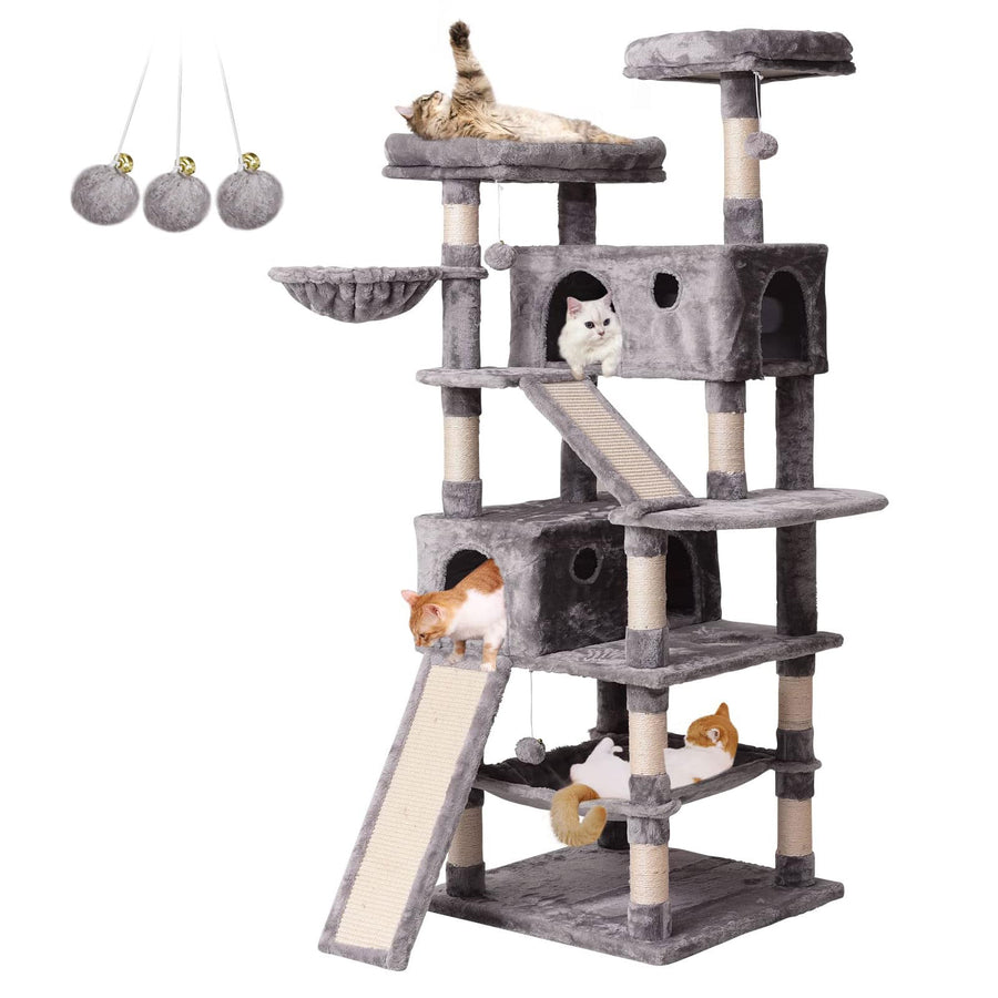 MQ Cat Tree Tower 36.7in with Padded Plush Perches, Con