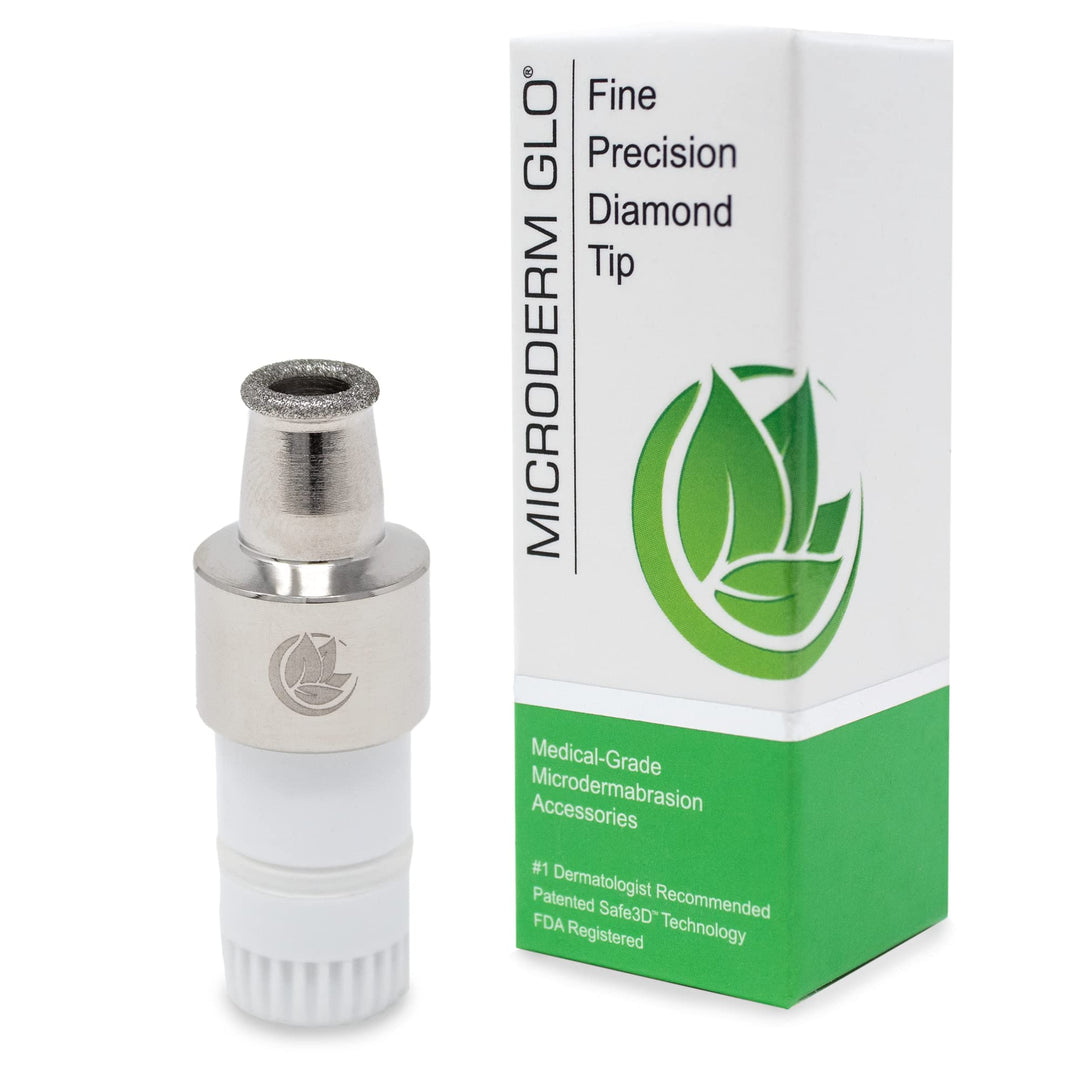 Premium Diamond Microdermabrasion Tips - Medical Grade Stainless Steel Accessories, Patented Safe3D Technology, Safe for All Skin Types. (Fine/Precision)