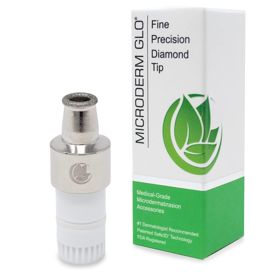 Premium Diamond Microdermabrasion Tips - Medical Grade Stainless Steel Accessories, Patented Safe3D Technology, Safe for All Skin Types. (Fine/Precision)