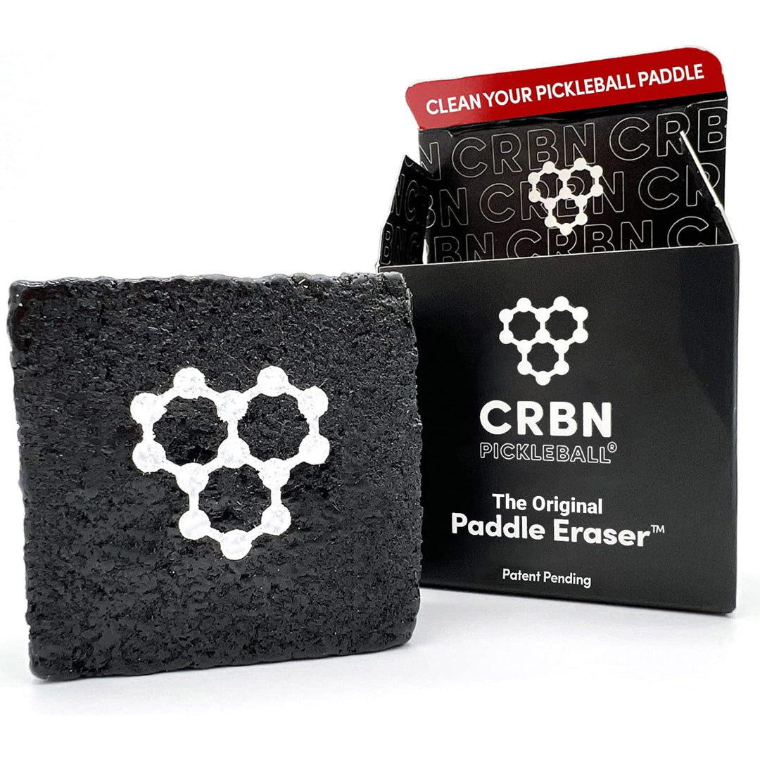 Paddle Eraser, Best Carbon Fiber Pickle Ball Racket Cleaner, Fast &amp; Easy Rubber Bar to Remove Ball Residue, Dirt, &amp; Minor Scrapes/Scratches - Patent Pending