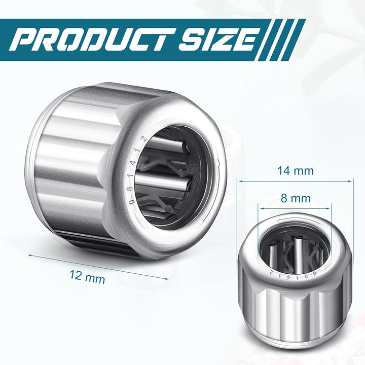 Tondiamo 6 Pieces Needle Roller Bearings unilateral Bearing Small Octagonal Bearings Industrial Bearings 8mm Bore 14mm OD 12mm Width with Nice Load Carrying Capacity and Stiffness Bearing
