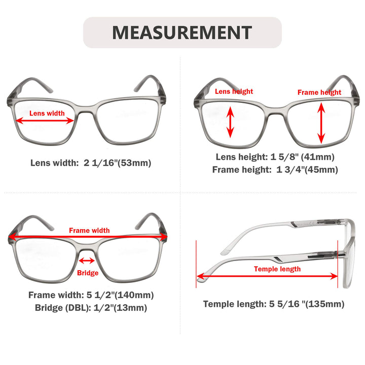 Eyekepper Large Frame Readers Spring Hinges Reading Gla