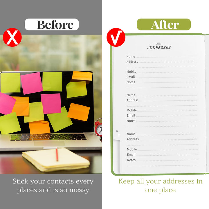 JUBTIC Address book with Alphabetical Tabs, Hardcover P