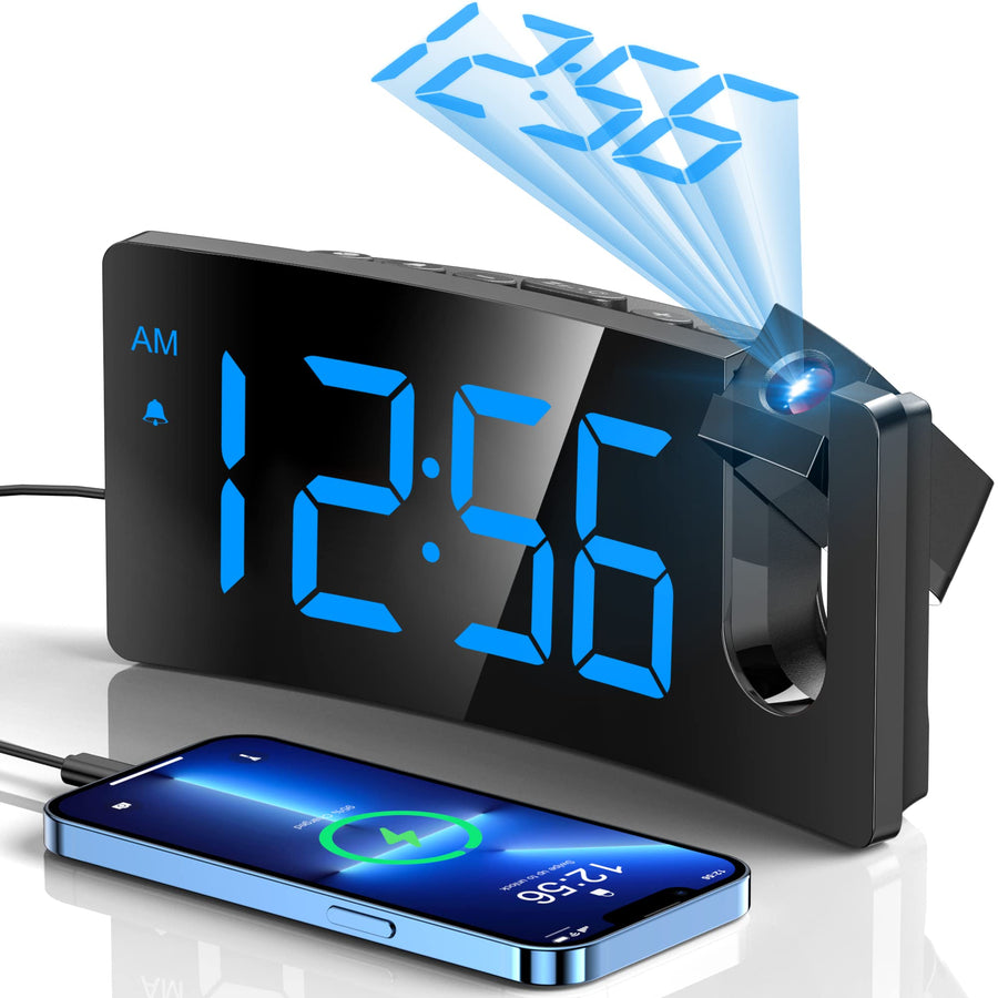 GOLOZA Projection Alarm Clock, Digital Clock with 180° 