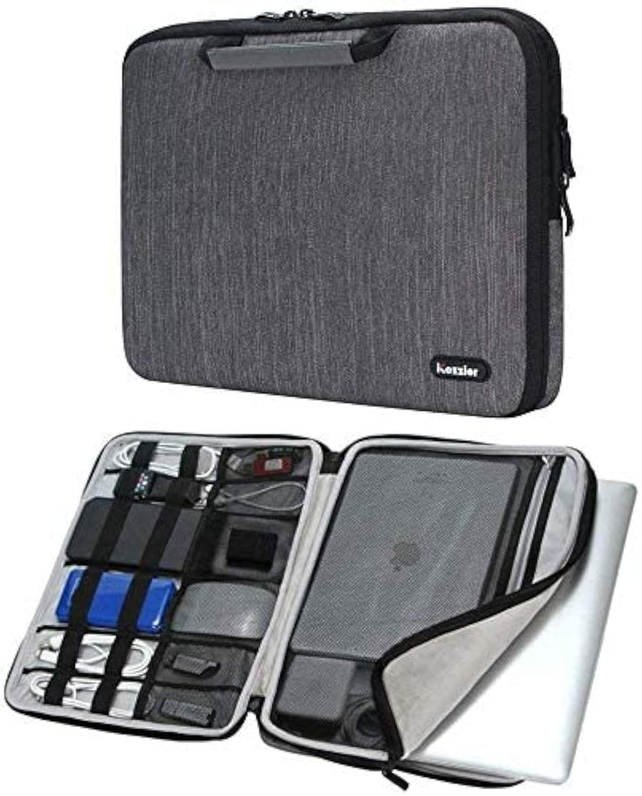 Handle 11-11.6 Inch Laptop and iPad Case/Electronic Accessories Storage Bag 11”Laptop Sleeve for Ultrabook/Notebook/Netbook/MacBook - Grey