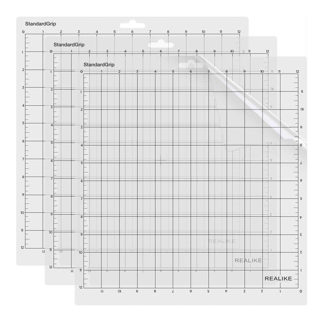 12X12 StandardGrip Cutting Mats for Silhouette Cameo 4/3/2/1(3 Pack),Gridded Adhesive Non-Slip Non-Slip Cutting Mat, Replacement Accessories Set Mats Vinyl Craft Sewing