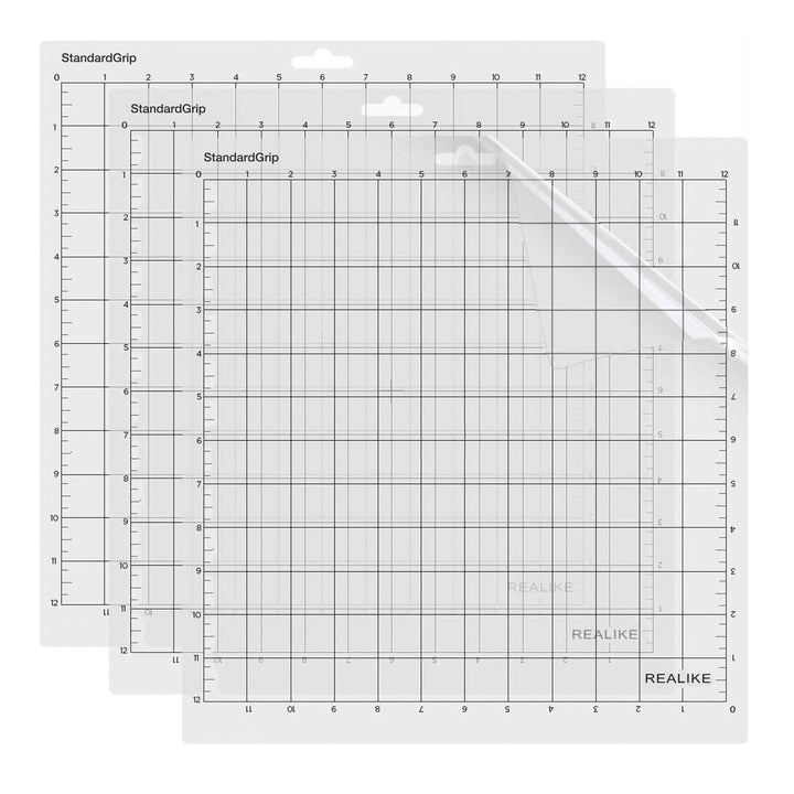 12X12 StandardGrip Cutting Mats for Silhouette Cameo 4/3/2/1(3 Pack),Gridded Adhesive Non-Slip Non-Slip Cutting Mat, Replacement Accessories Set Mats Vinyl Craft Sewing