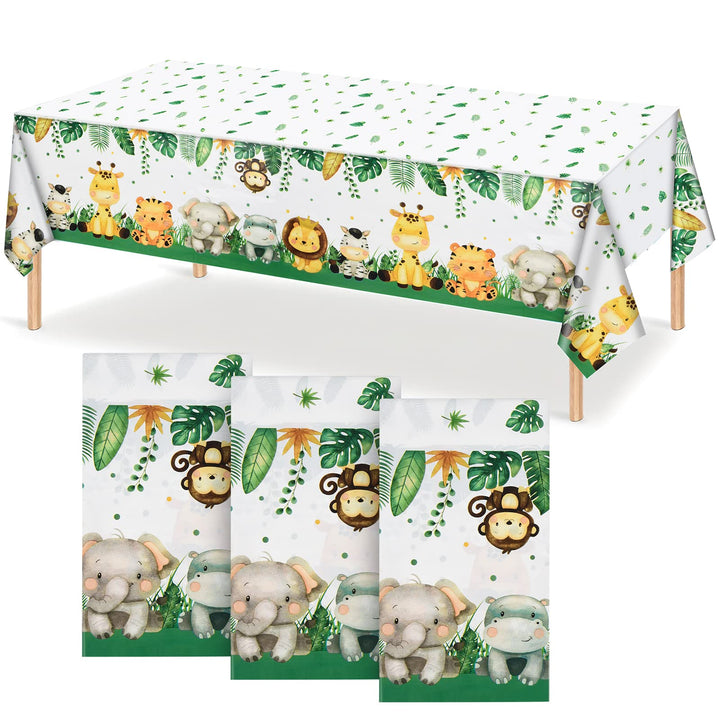 Rowland County 3Pcs Jungle Safari Tablecloths, Jungle T
