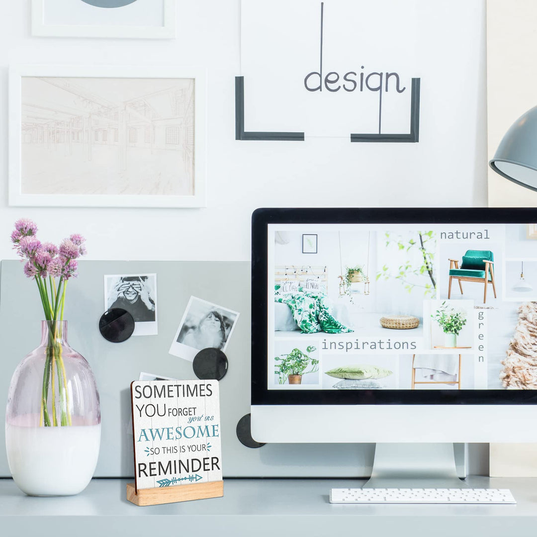 Inspirational Quotes Desk Decor Gifts for Women Sometimes You Forget You Are Awesome Office Motivational Desk Decor Best Friend Encouragement Cheer up Gifts Office Inspiration Plaque Desk Decor
