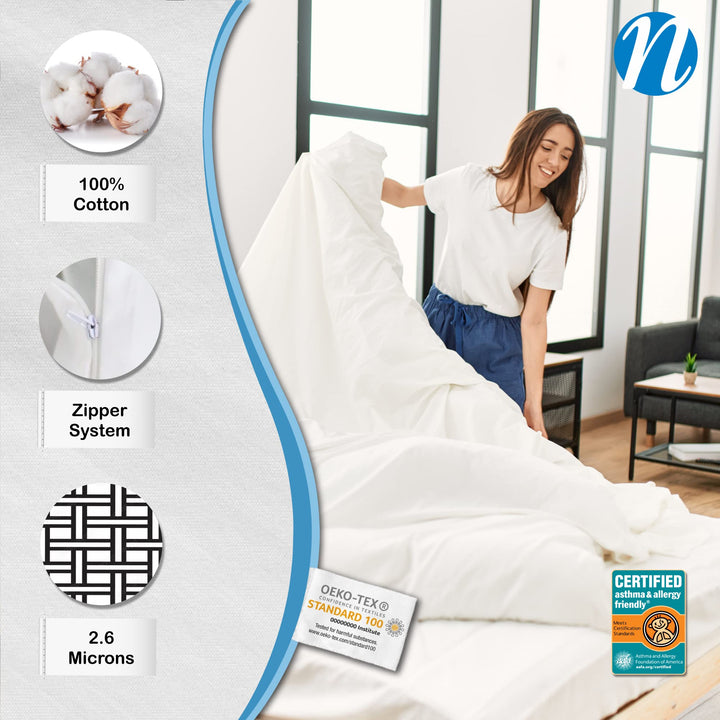 National Allergy Premium 100% Cotton Duvet Comforter Pr