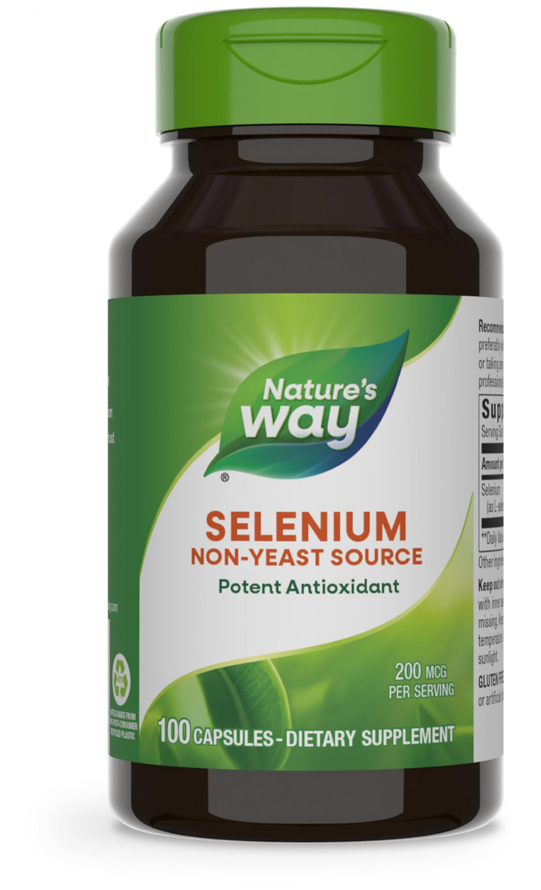 Nature's Way Selenium, Non-Yeast Source, Potent Antioxidant, 100 Capsules (Packaging May Vary)