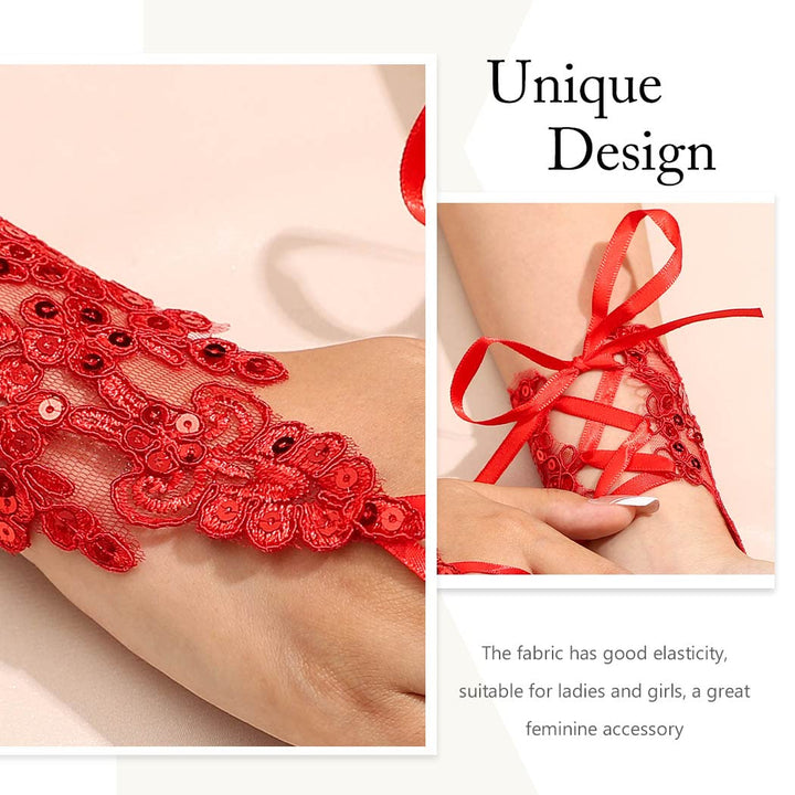 Latious Wedding Bride Lace Gloves Fingerless Bridal Glo