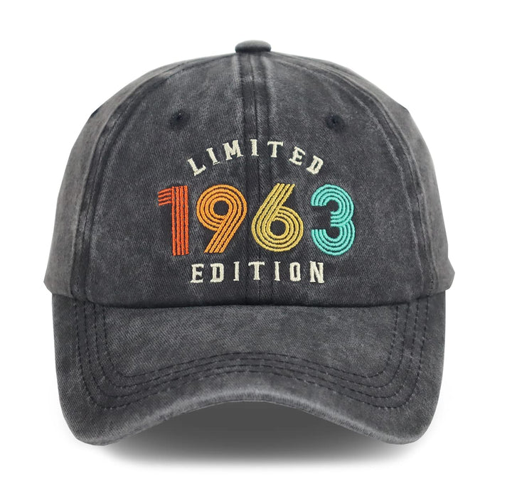 61th Birthday Gift Hat for Men Women, Limited 1963 Edition Baseball Cap, Vintage 1963 Old Gag Gift Ideas for Dad Mom Grandpa and Grandma Black
