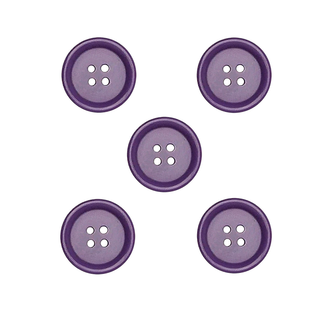 100pcs Resin Button Solid Color 4Holes Craft Clothe Sewing Card Making Sweater Shirt (Violet, 1(25mm))