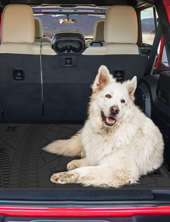Cargo Mat fits 2018-2024 Wrangler JL 4X4 with OEM Subwoofer, All-Weather Guard Trunk Mat Cargo Liners Heavy Duty Waterproof Odorless Durable for Wrangler JL 2018-2024 4 Door - NOT FIT 4XE