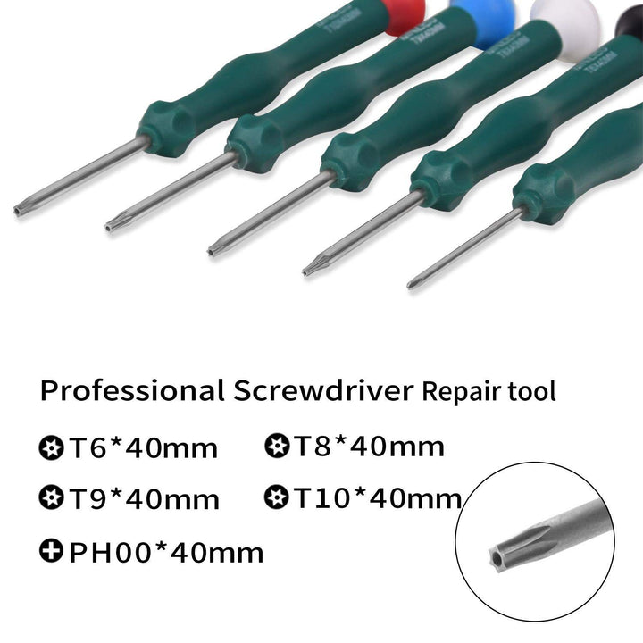 T6 T8 T9 T10 Xbox One Screwdriver Set, 9 in 1 Torx Security Screwdriver Repair Tool Kits for Xbox One/Xbox 360/PS3/PS4/PS5 Controller, Including Brush, Tweezers &amp; Opening Pry Tools