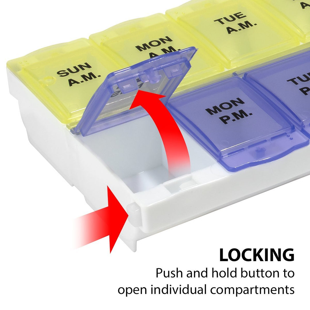 Apothecary Products Ezy Dose Weekly Am/pm Locking Pill Planner, 0.391 Pound