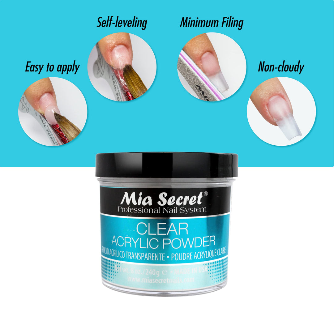 Mia Secret Clear Acrylic Powder (8oz)