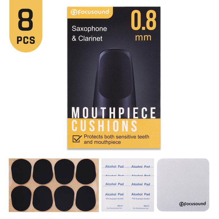 Saxophone &amp; Clarinet Mouthpiece Cushions, Thick, 0.8mm Black, 8-Pack…