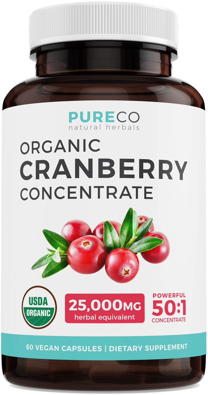 Organic Cranberry Pills - 50:1 Concentrate Equals 25,00