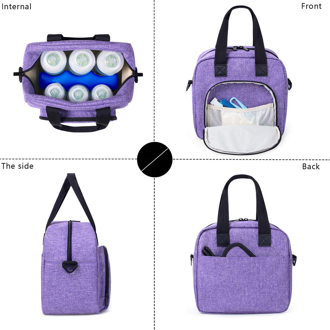 Luxja Breastmilk Cooler Bag with an Ice Pack (Hold 6 Br