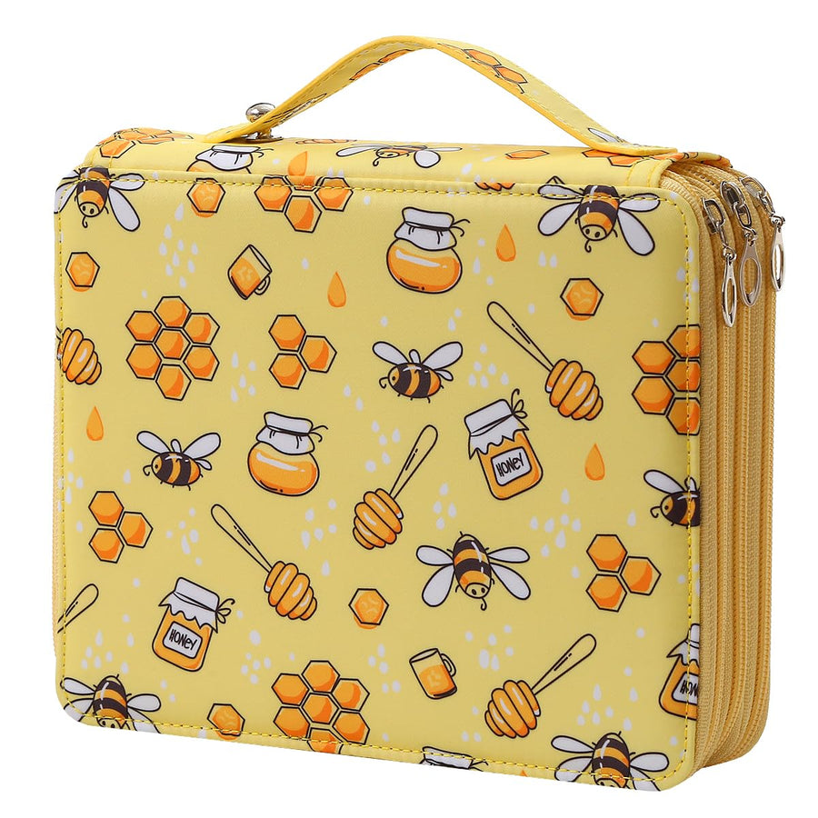 Portable Colored Marble Pencil Case 120 Slots Pencil Holder Large Capacity Pencil Organizer with Handle Strap Handy for Watercolor Pens or Markers, Pencil Case Organizer for Artist