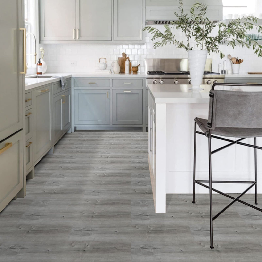 Peel and Stick Floor Tile, 36in×6in, Natural Grey Wood 
