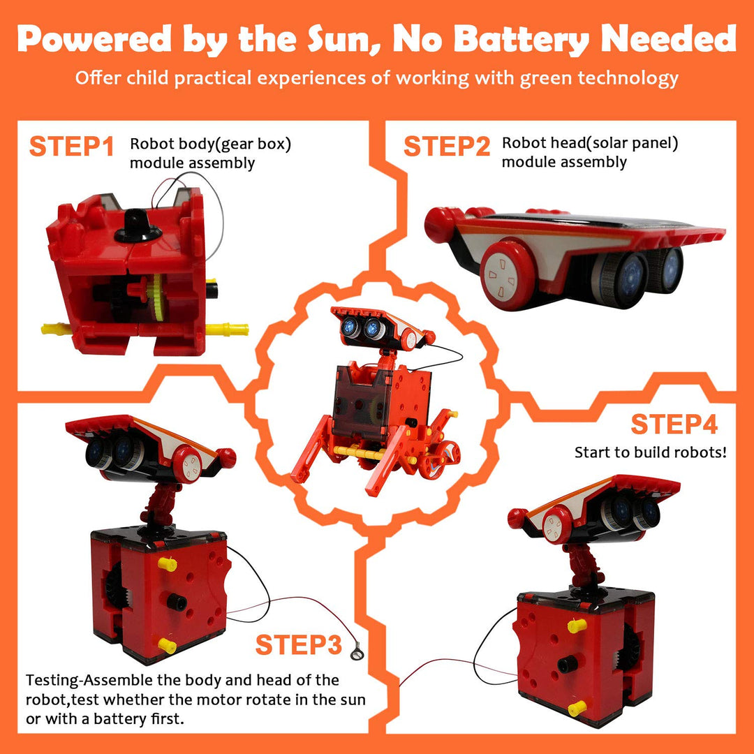 STEM Projects 12-in-1 Solar Robot Toys,Learning Science Experiment Kit, Easy to Build,Gifts for Kids Ages 8+ Year Olds Boys